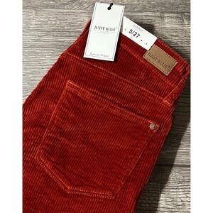 Judy Blue NWT ButtonFly High Rise Ankle Straight Rust Corduroy Pant 5/27 (28x25)